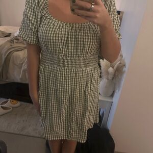 Mini gingham print dress with sleeves, Faithful the brand size M